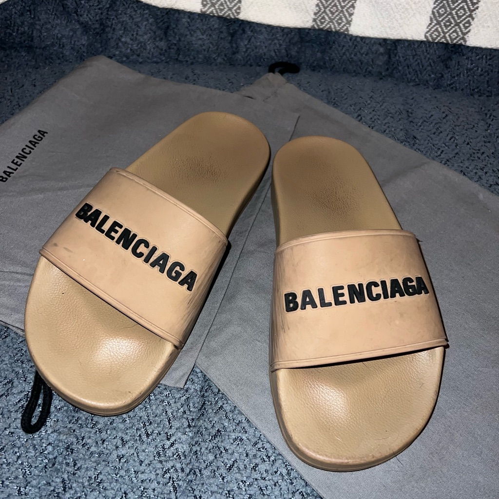 Balenciaga Tan Slides